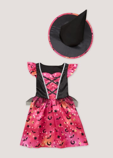 Kids Multicoloured Witch Fancy Dress Costume (12mths-9ys)