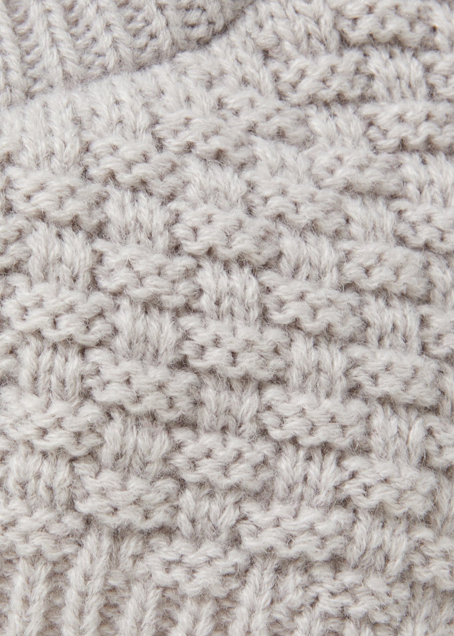 Grey Baby Balaclava Bobble Hat (Newborn-2yrs)