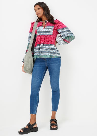 Multicoloured Boho Print Blouse
