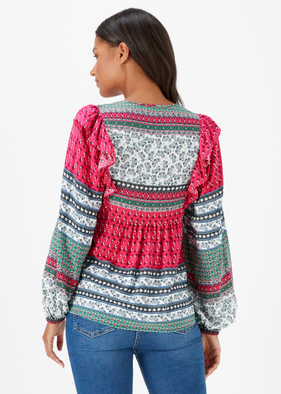 Multicoloured Boho Print Blouse