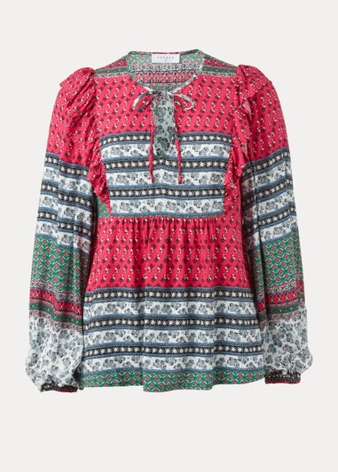 Multicoloured Boho Print Blouse