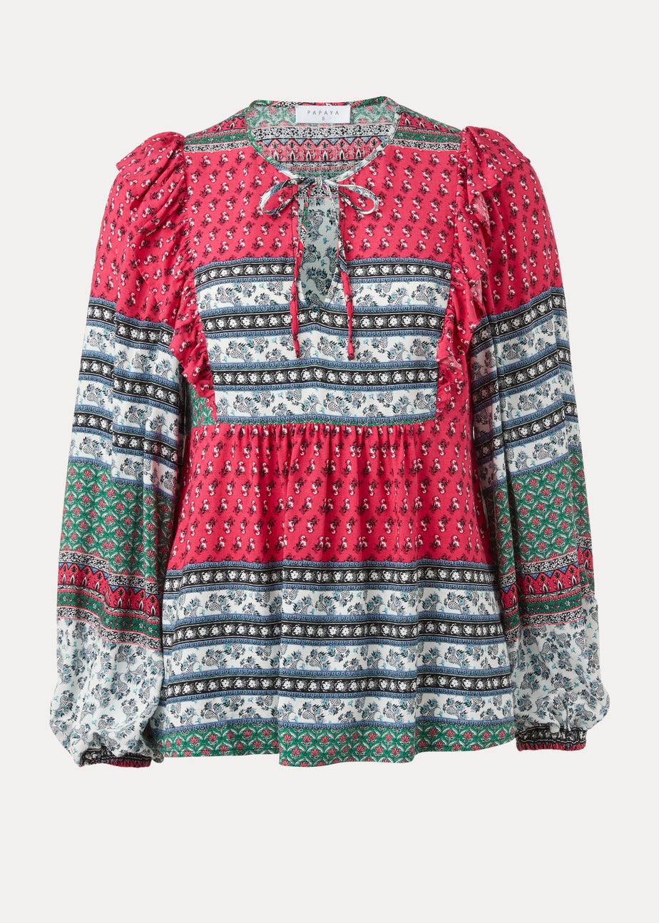Multicoloured Boho Print Blouse