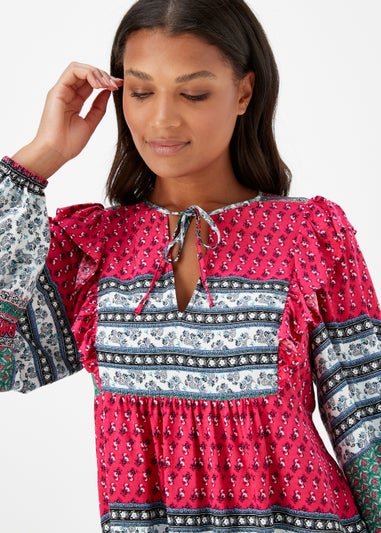 Multicoloured Boho Print Blouse