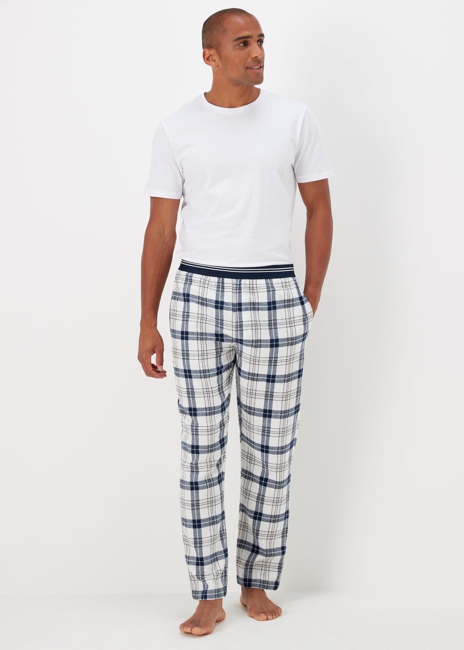 White Check Lounge Bottoms