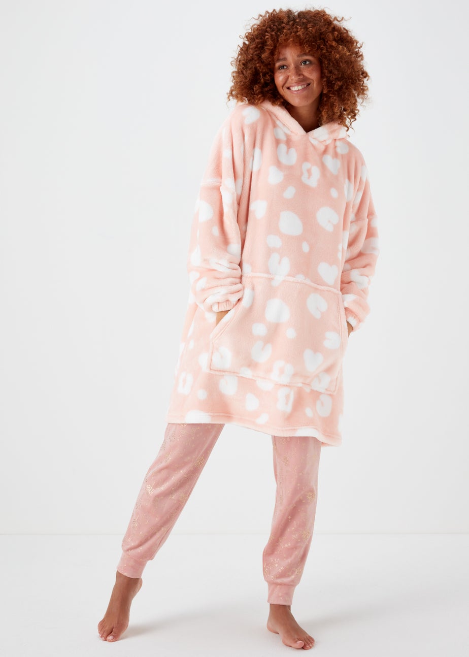 Pink Animal Print Snuggle Hoodie