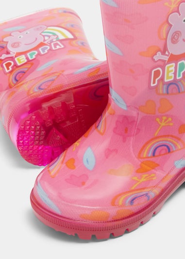 Kids Pink Peppa Pig Light Up Wellies (Younger 4-12)