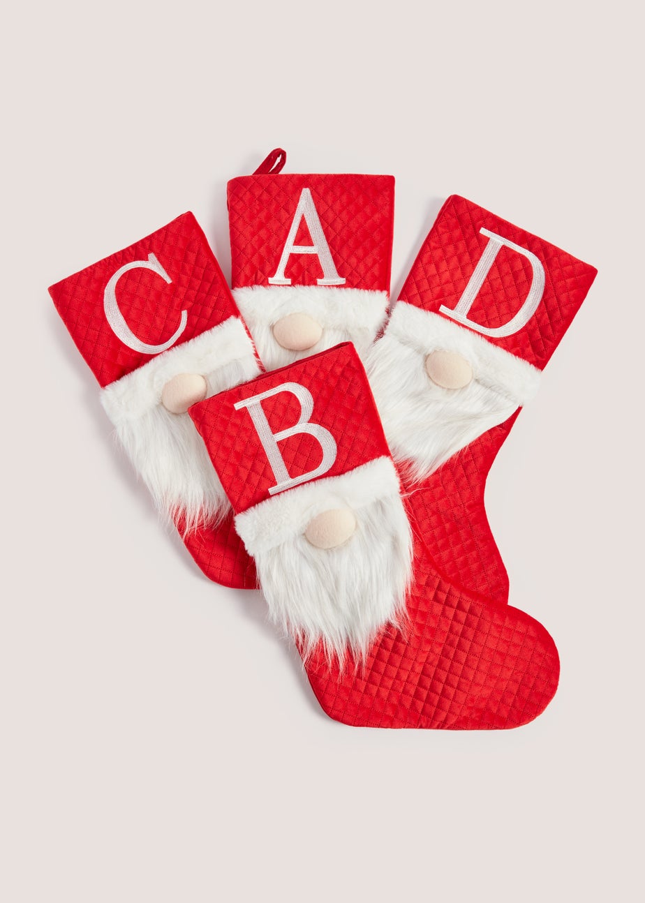 Red Alphabet Christmas Gonk Stocking (26cm x 2cm x 53cm)