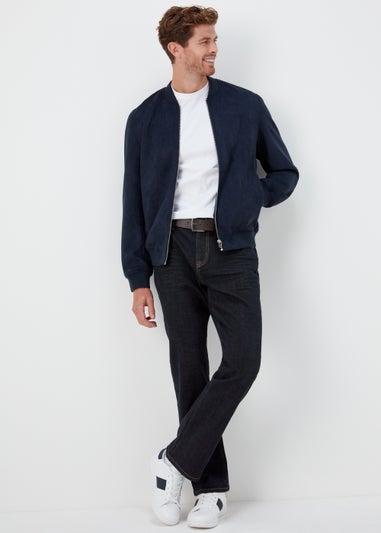 Dark Raw Wash Bootcut Belted Jeans