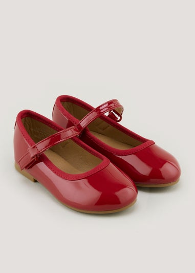 Girls Red Ballet Flats (Younger 4-12)