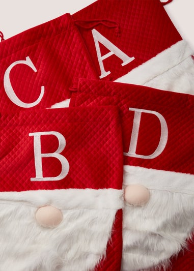 Red Christmas Gonk Alphabet Sack (48.5cm x 73cm)
