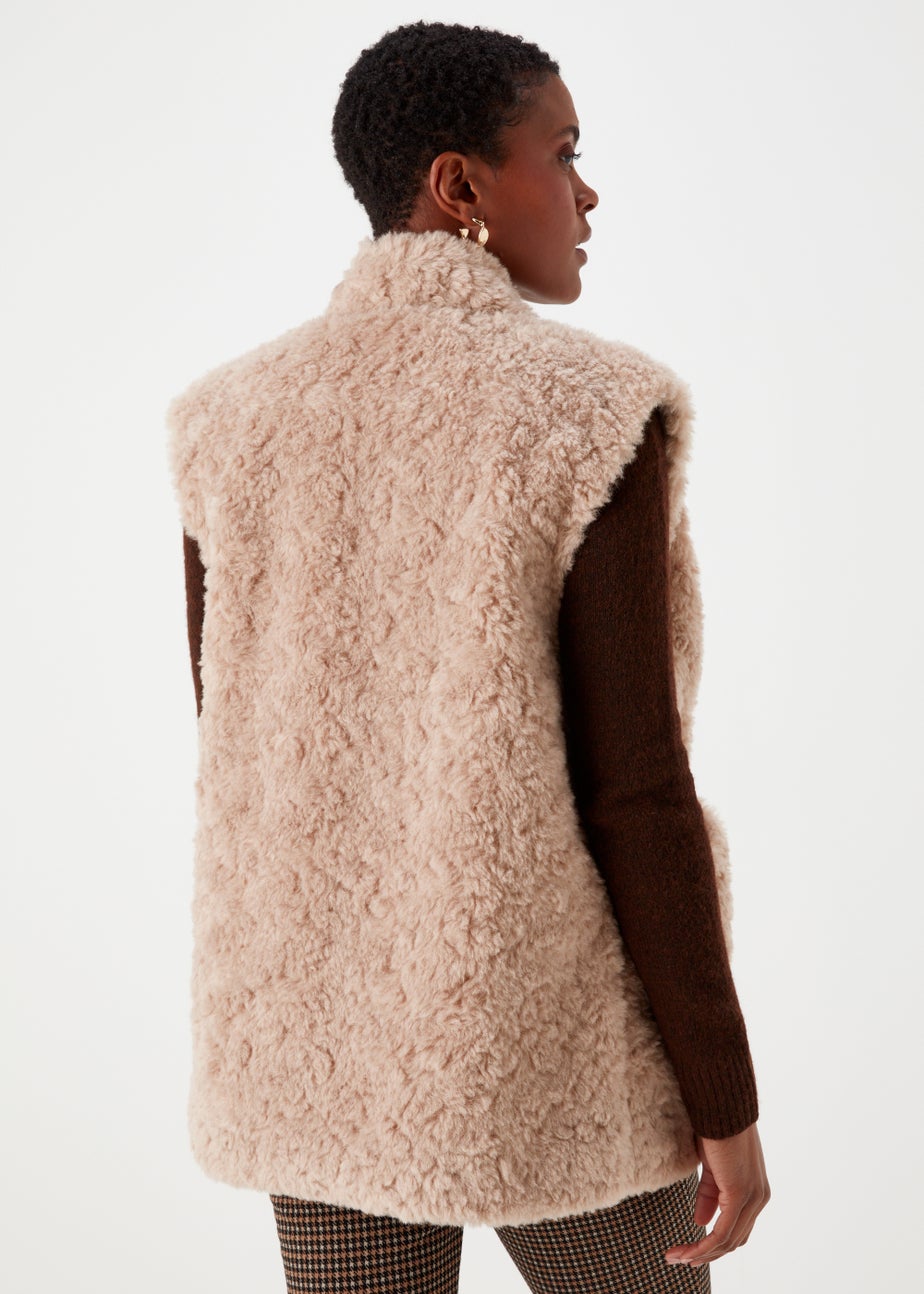 Beige Faux Fur Gilet