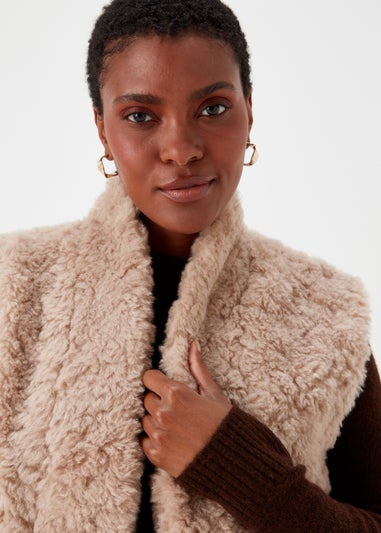 Beige Faux Fur Gilet