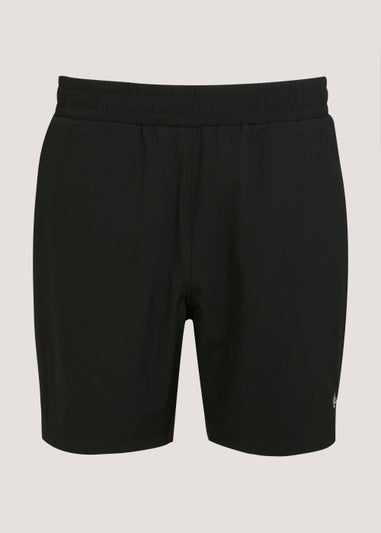 Souluxe Black Woven Sports Shorts