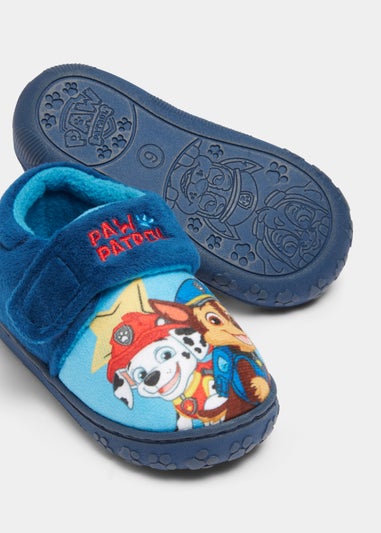 Kids Blue Paw Patrol Print Slippers (Younger 4-12)