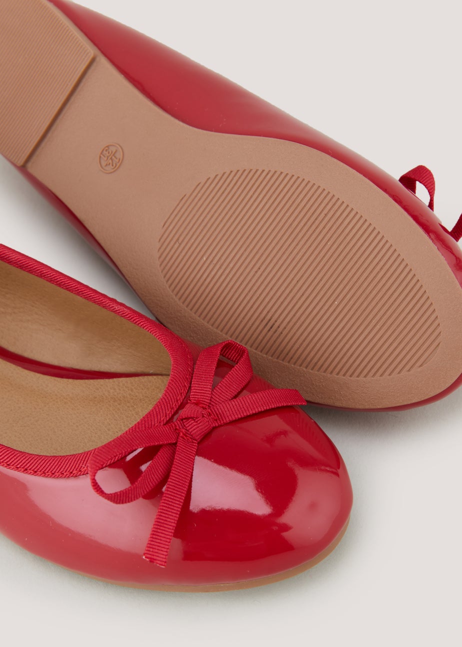 Girls Red Patent Bow Ballet Flats (Younger 12-Older 5)