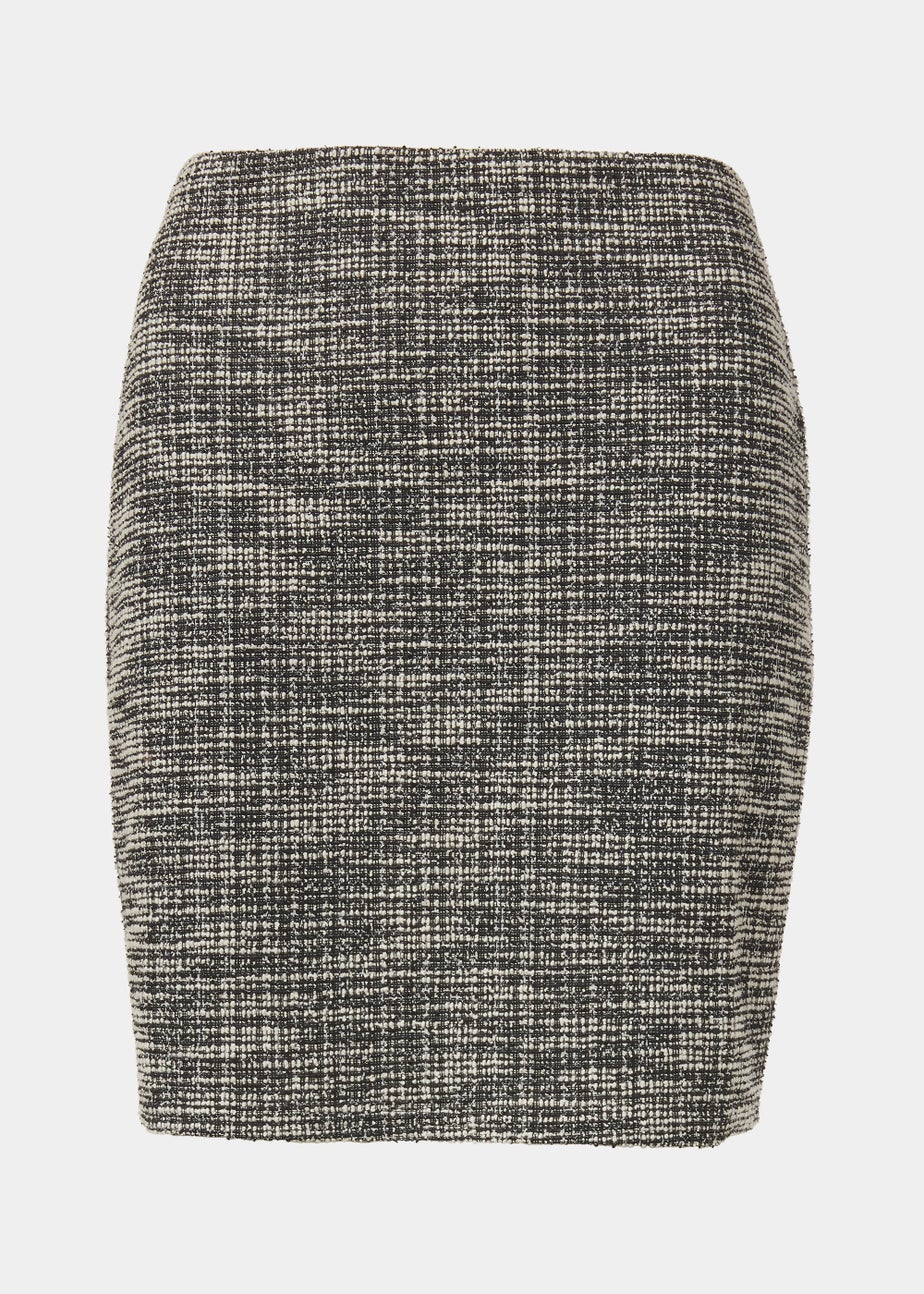 Black Textured Boucle Mini Skirt