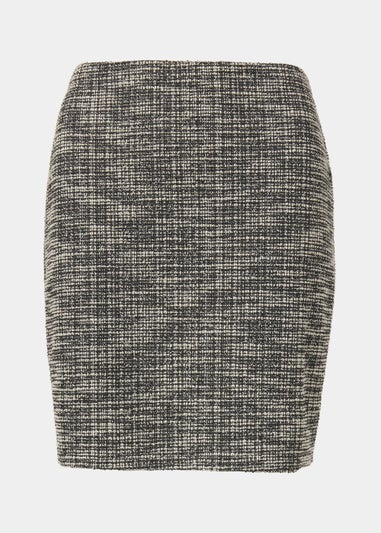 Black Textured Boucle Mini Skirt