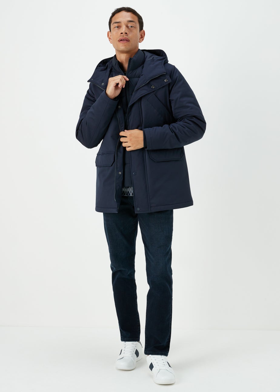 Navy Hybrid Parka Jacket