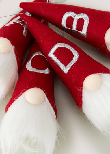 Red Alphabet Christmas Gonk Tree Decoration (6cm x 6cm x 16cm)