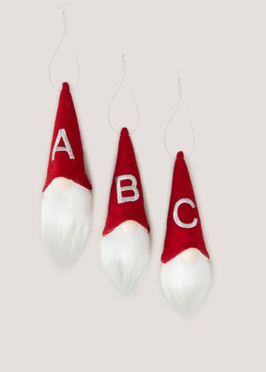 Red Alphabet Christmas Gonk Tree Decoration (6cm x 6cm x 16cm)