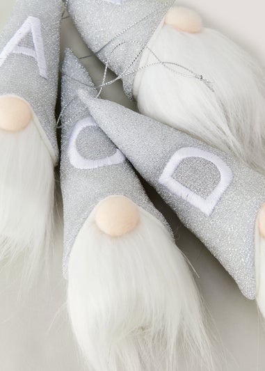 Grey Alphabet Christmas Gonk Tree Decoration (6cm x 6cm x 16cm)