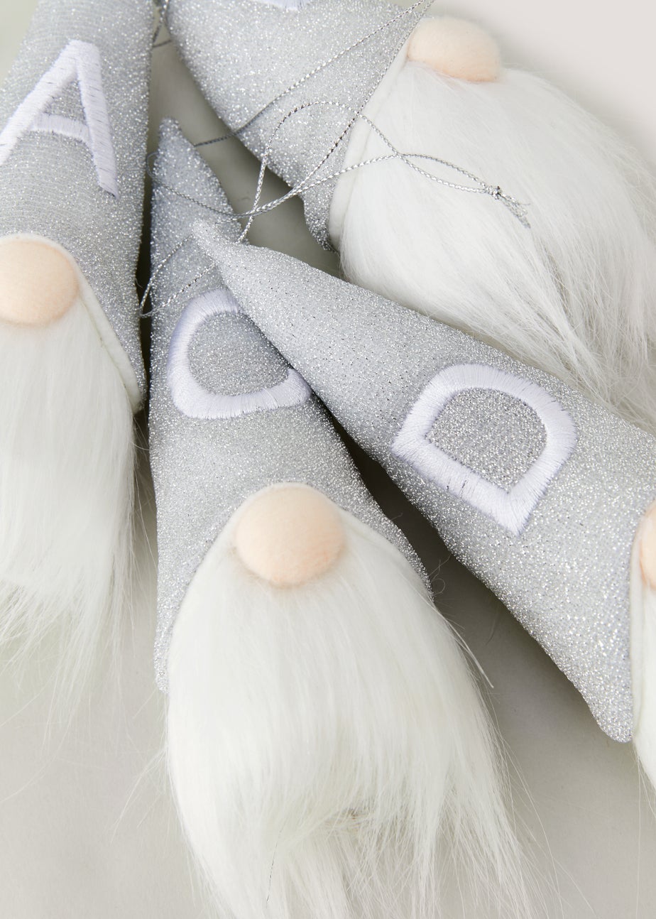 Grey Alphabet Christmas Gonk Tree Decoration (6cm x 6cm x 16cm)