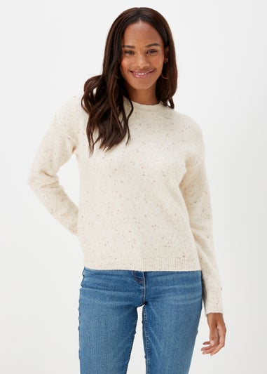 Cream Neppy Crew Neck Jumper
