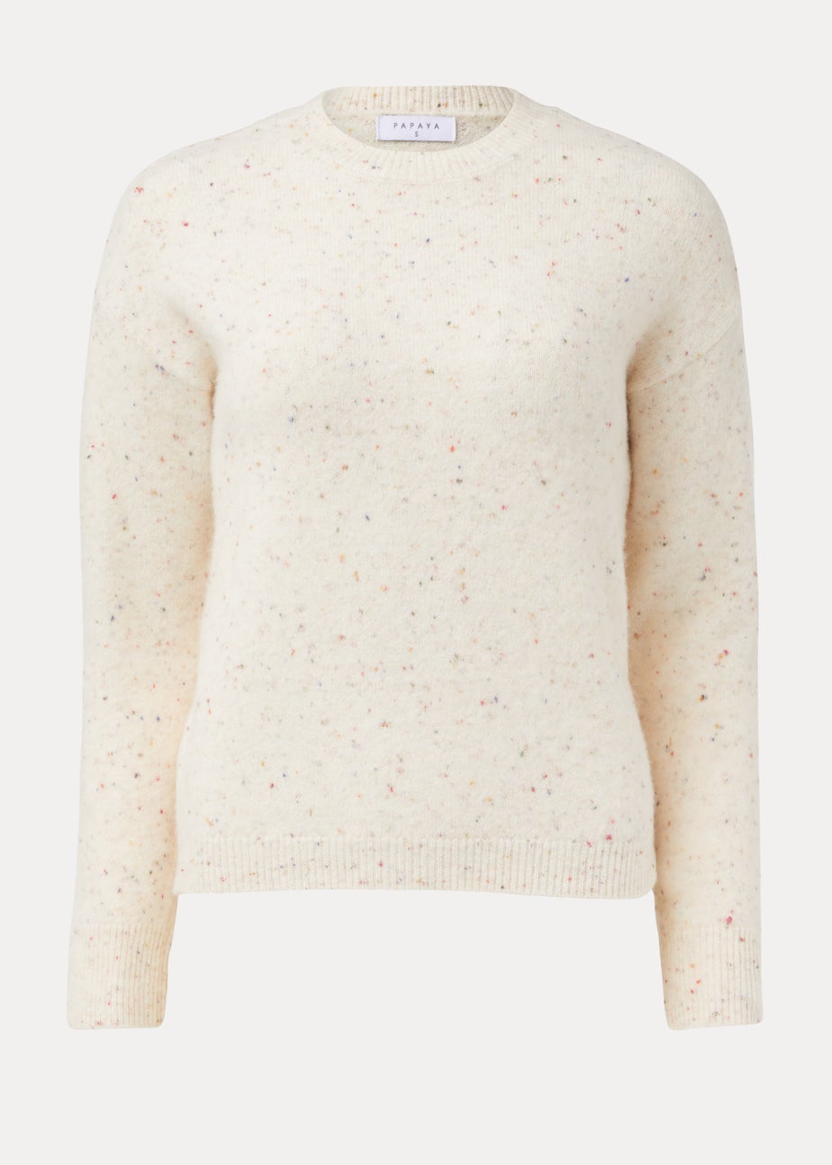 Cream Neppy Crew Neck Jumper