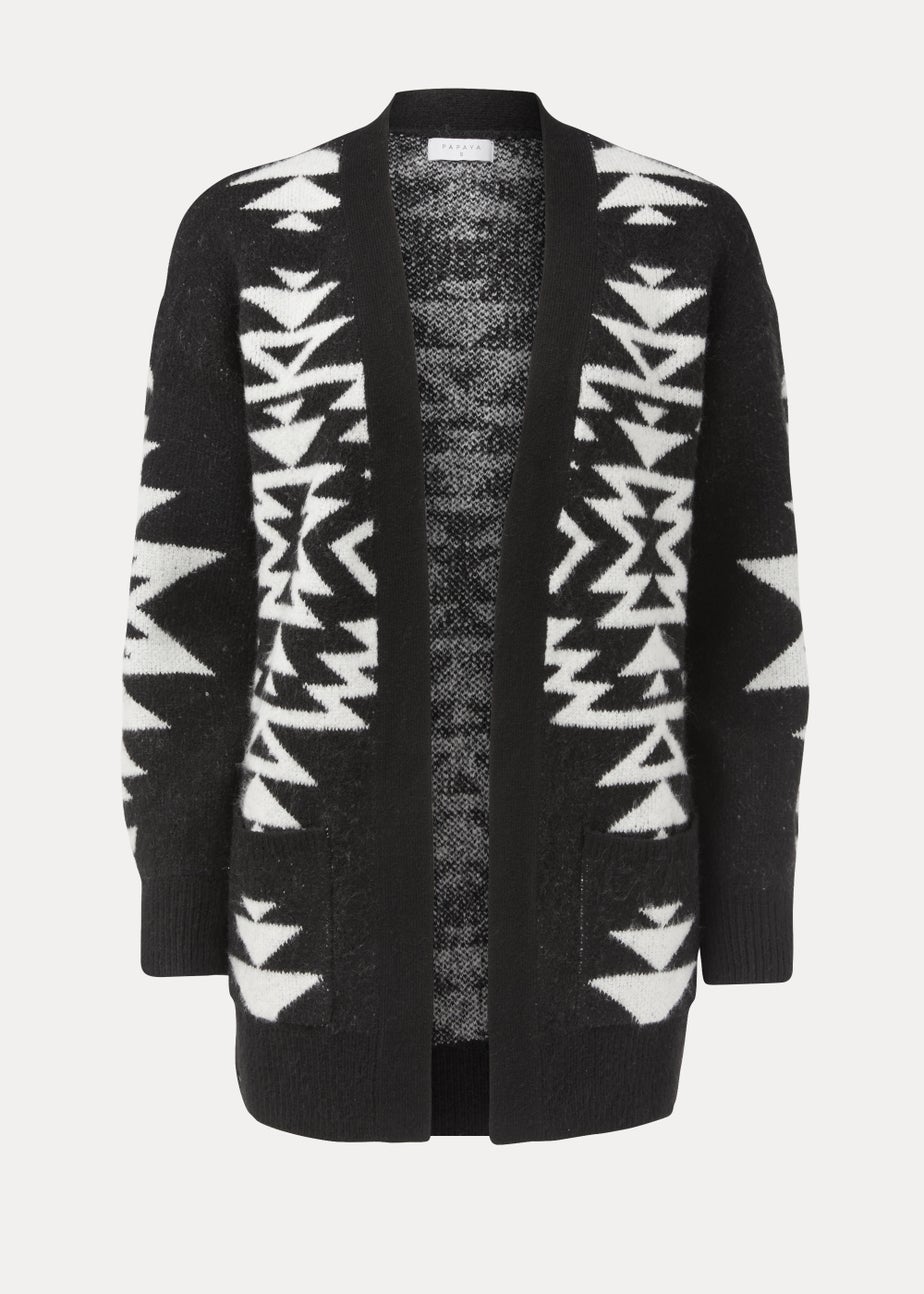 Black Aztec Print Cardigan