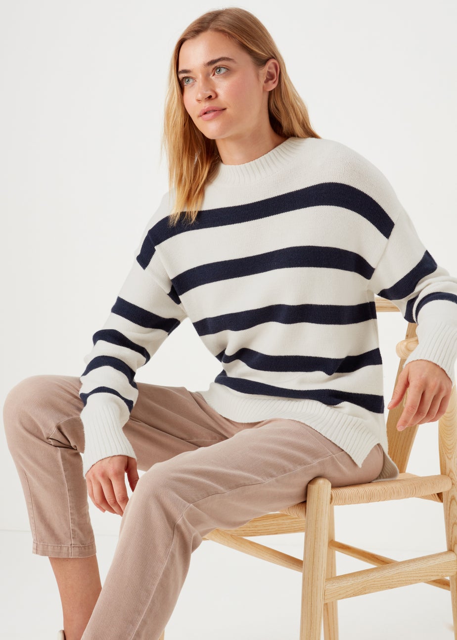 Cream & Navy Stripe Jumper