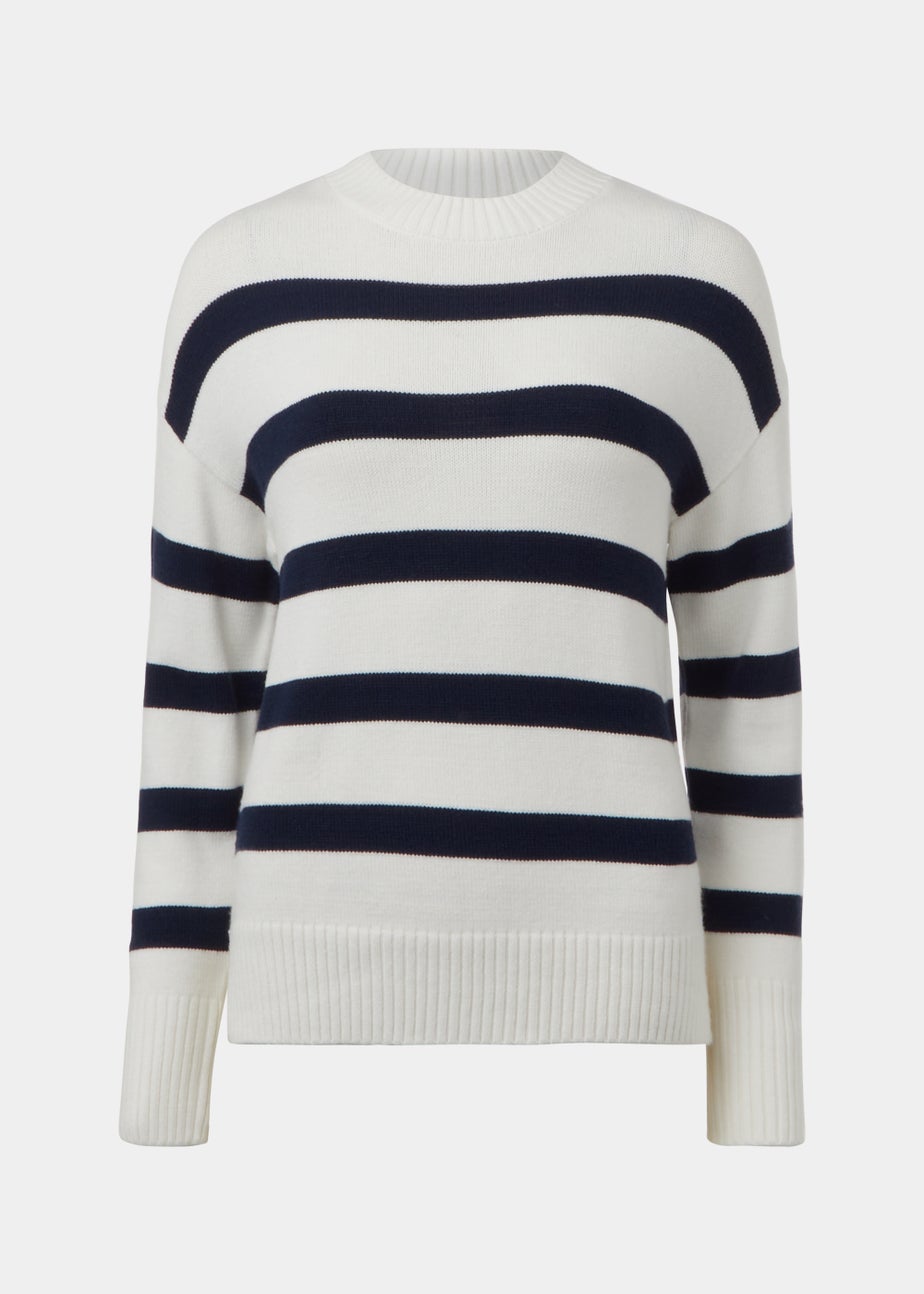Cream & Navy Stripe Jumper