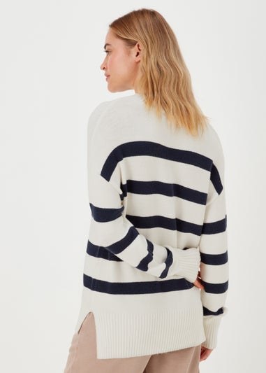 Cream & Navy Stripe Jumper