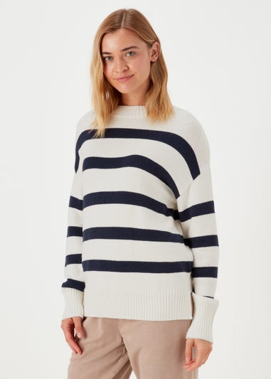 Cream & Navy Stripe Jumper