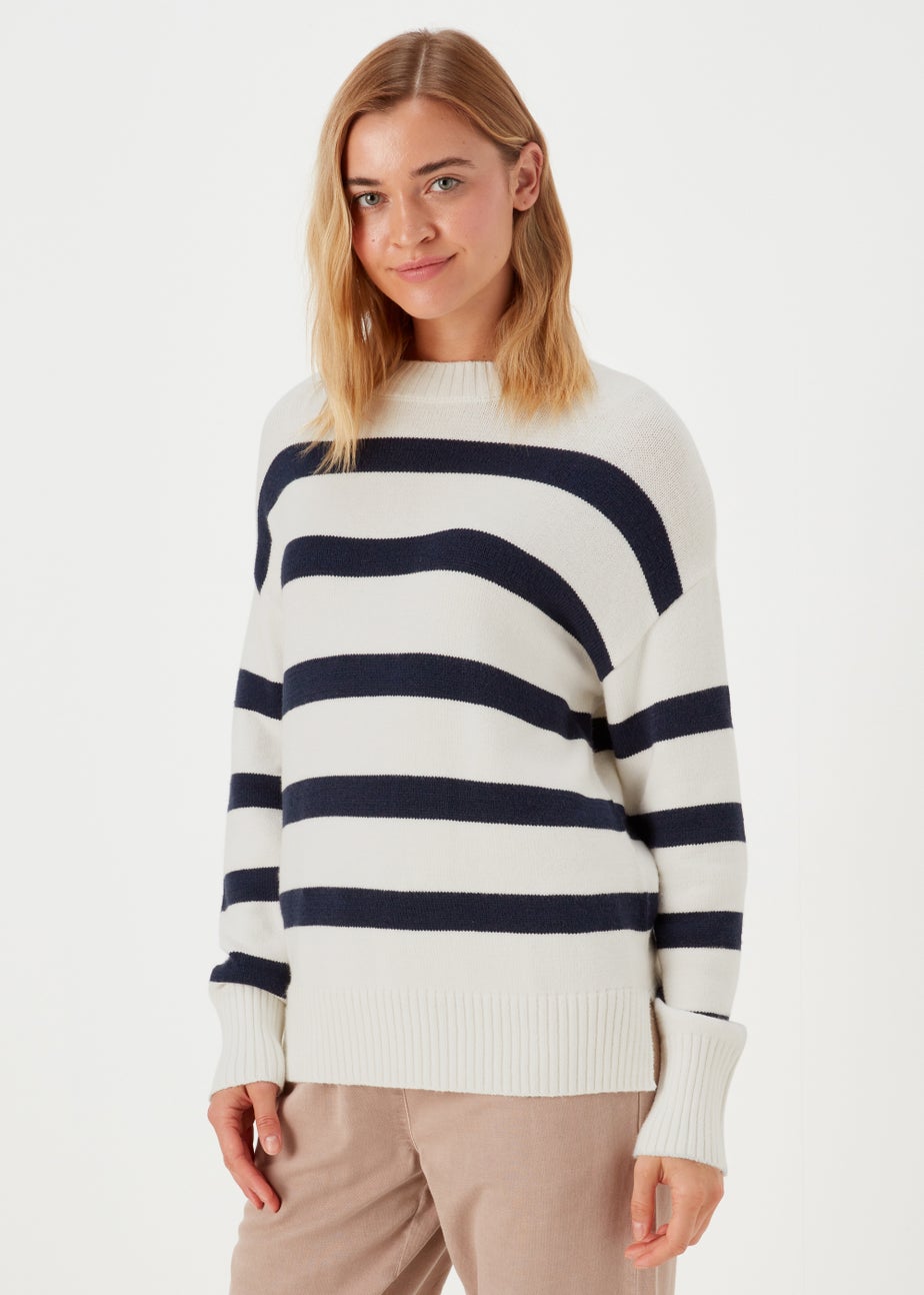 Cream & Navy Stripe Jumper