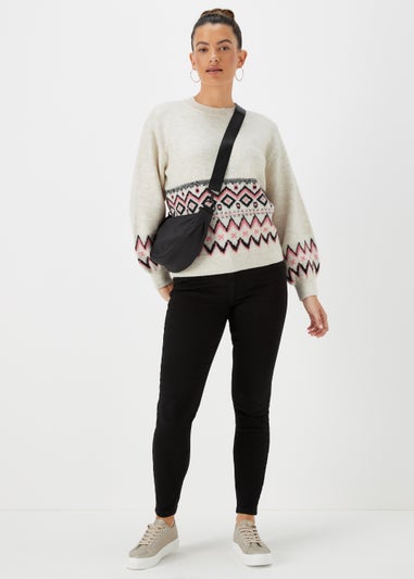 Cream Fairisle Print Jumper