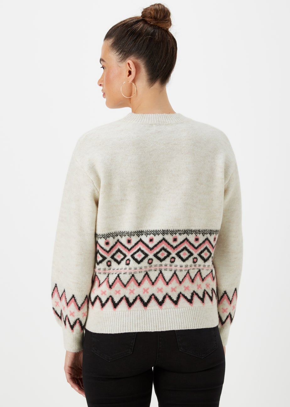 Cream Fairisle Print Jumper