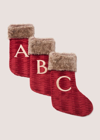 Red Christmas Alphabet Stocking (51cm x 32cm)