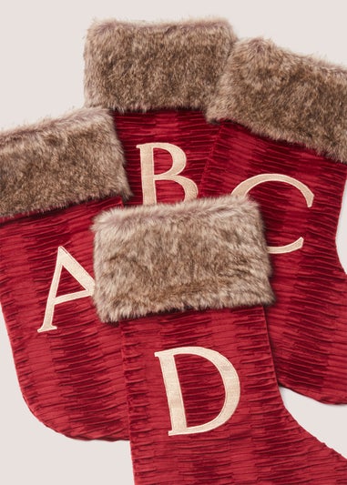 Red Christmas Alphabet Stocking (51cm x 32cm)