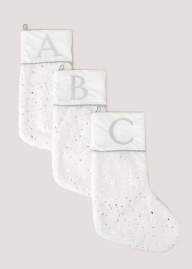 White Alphabet Christmas Stocking
