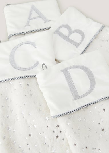 White Alphabet Christmas Stocking