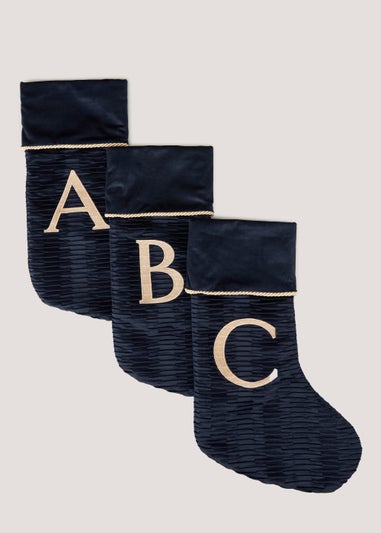 Blue Alphabet Christmas Stocking