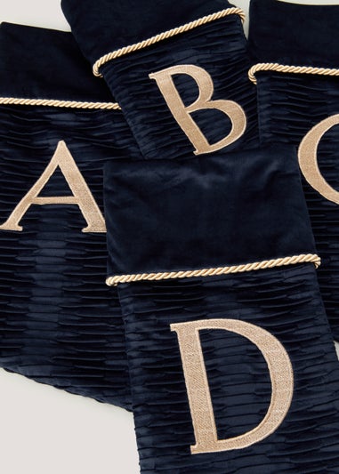 Blue Alphabet Christmas Stocking