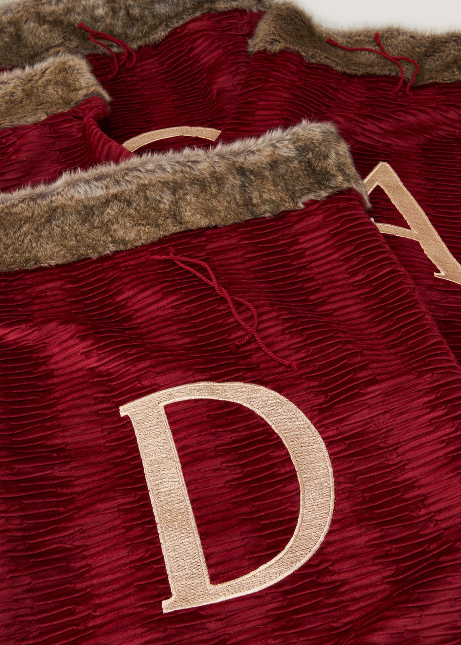 Red Alphabet Christmas Sack