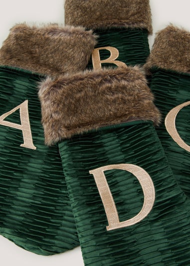 Green Alphabet Christmas Stocking (51cm x 32cm)