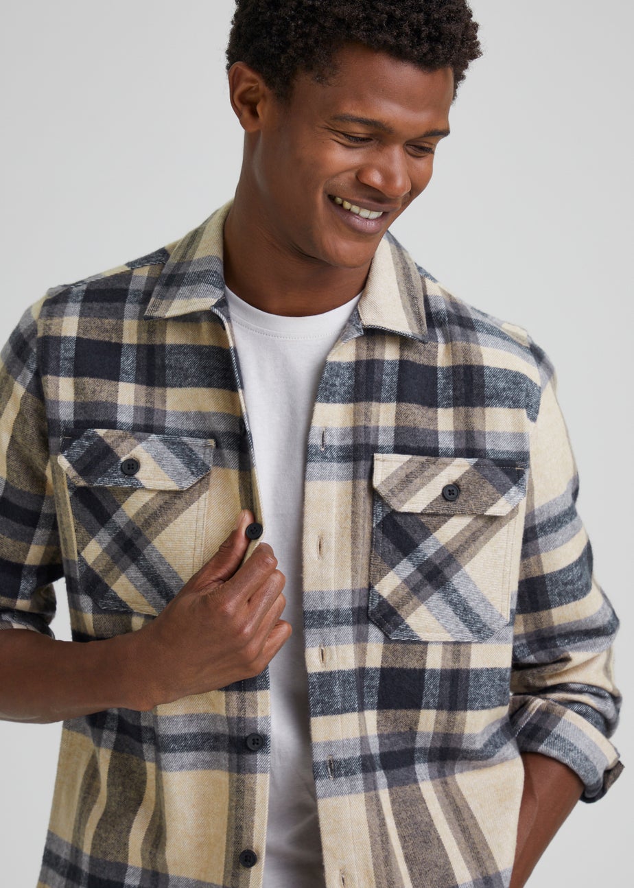 Stone Check Brushed Overshirt