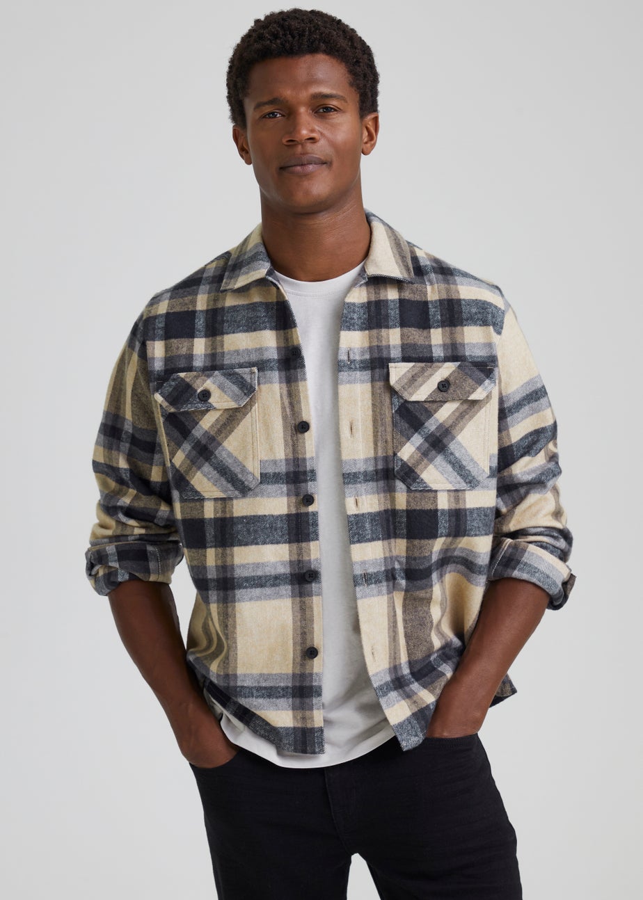 Stone Check Brushed Overshirt