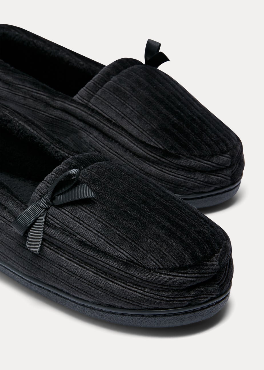 Black Velour Slippers
