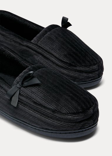 Black Velour Slippers
