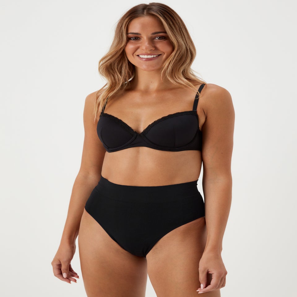 2 Pack Seamless Control Ribbed Full Knickers