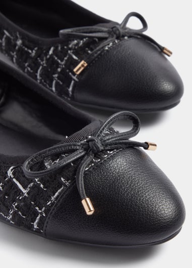 Black Boucle Ballet Flats